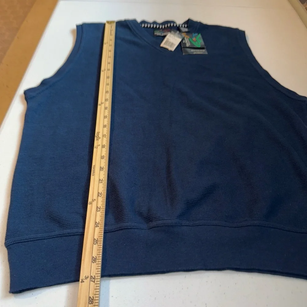 Greg Norman Collection Sweater V Neck Vest‎ Golf Mens Large Navy Blue NWT $69